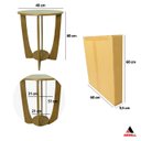 Ver imagem 3 de Kit Mesa de Canto para Sala Canadá com Base Clássica Curva Castanho - Arkell