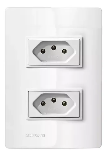 Conjunto 2 Tomada 10a 2p+t 4x2 Revita Branco | Soprano - 1