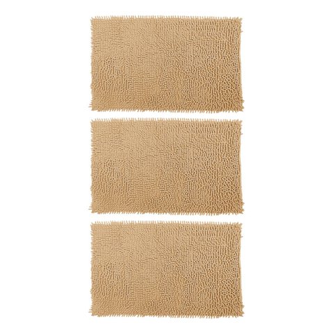 Kit 3 Tapetes Bolinha Antiderrapante Banheiro 38x58cm Khaki