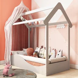 Mini Cama Infantil Montessori Casinha em MDF Uli - 1 Mini Cama Infantil Montessori Casinha em MDF Uli - 1