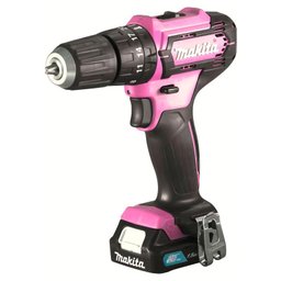 Parafusadeira Furadeira Impacto 12v Rosa 10mm sem Fio 2 Baterias Carregador Maleta Hp333dwyep Makita - 2