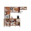 Ver imagem 3 de Armario Cozinha com Balcão Ravena com 10 Portas e 1 Gaveta Canelato+3d Canelato/off White