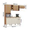 Ver imagem 4 de Armario Cozinha com Balcão Ravena com 10 Portas e 1 Gaveta Canelato+3d Canelato/off White