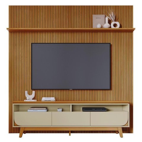 Rack Bancada com Painel Luna Cumaru/opala para Tv até 75” - Madetec