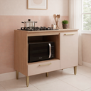 Ver imagem 4 de Balcão para Cooktop 1 Porta com 1 Gaveta Doma Freijó/Nude