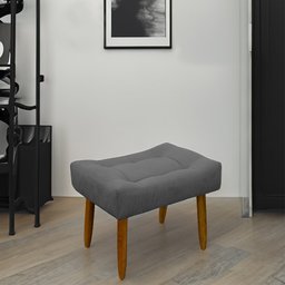 Puff Decorativo Quarto e Sala de Estar Suede Light Herrero:Cinza - 1