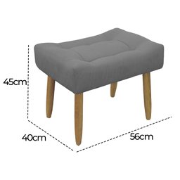 Puff Decorativo Quarto e Sala de Estar Suede Light Herrero:Cinza - 5