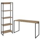 Ver imagem 1 de Kit Escritório Estante Areta 5 Prateleiras Mesa Industrial Aspen 135cm C01 Carvalho - Lyam Decor