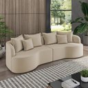 Ver imagem 2 de Sofá 5 Lugares Orgânico Living 290cm Mersa Veludo Bege K01 - D’Rossi