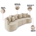 Ver imagem 3 de Sofá 5 Lugares Orgânico Living 290cm Mersa Veludo Bege K01 - D’Rossi