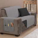 Ver imagem 2 de Capa Protetora de Sofá King 2 Lugares Impermeável Dupla Face:cinza e Preto