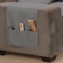 Ver imagem 3 de Capa Protetora de Sofá King 2 Lugares Impermeável Dupla Face:cinza e Preto