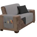 Ver imagem 1 de Capa Protetora de Sofá King 2 Lugares Impermeável Dupla Face:cinza e Preto