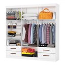 Ver imagem 3 de Guarda-roupa Casal Genova 6 Portas 4 Gavetas Branco - Carioca Móveis