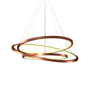 Lustre Pendente Orluce Tabat OR1797 com 3 Aros 60/50/40cm Cobre Led Bivolt