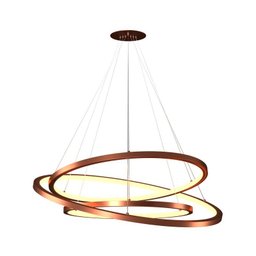 Lustre Pendente Orluce Tabat OR1797 com 3 Aros 60/50/40cm Cobre Led Bivolt - 2