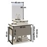 Kit Gabinete Banheiro Completo Industrial Tech Branco/cinza - Cuba Branca 60cm - 2