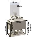 Ver imagem 2 de Kit Gabinete Banheiro Completo Industrial Tech Branco/cinza - Cuba Branca 60cm