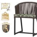 Ver imagem 4 de Mesa com 6 Cadeiras de Jantar Roma 120cm e Noronha em Alumínio Preto Corda Náutica Estofado 5 Trama