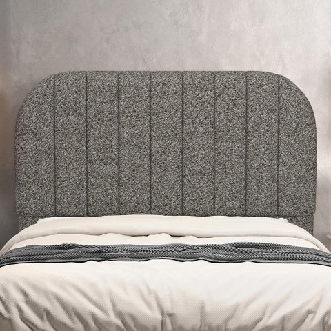 Cabeceira Cama Box Queen Estofada Orgânica 160cm Alice W01 Linho Chumbo - Lyam Decor