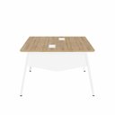 Ver imagem 4 de Plataforma de Trabalho para 2 Pessoas com Caixas de Tomadas 150cm Industrial Executive Macadâmia e Branco