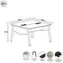 Ver imagem 3 de Plataforma de Trabalho para 2 Pessoas com Caixas de Tomadas 150cm Industrial Executive Macadâmia e Branco
