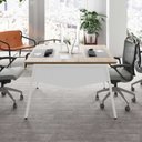 Ver imagem 5 de Plataforma de Trabalho para 2 Pessoas com Caixas de Tomadas 150cm Industrial Executive Macadâmia e Branco