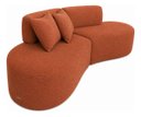 Ver imagem 2 de Sofá Curvo Virginia 200cm 2 Lugares Luxo Sala Bouclê: Terracota