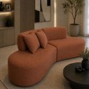Ver imagem 1 de Sofá Curvo Virginia 200cm 2 Lugares Luxo Sala Bouclê: Terracota