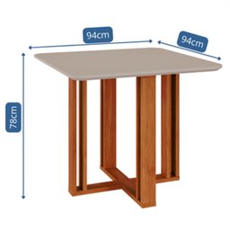 Mesa para Sala de Jantar Flora 94 X 94 Cm Cimol Nature/off White - 4