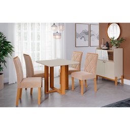 Mesa para Sala de Jantar Flora 94 X 94 Cm Cimol Nature/off White - 2