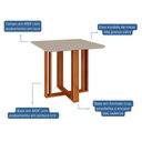 Ver imagem 3 de Mesa para Sala de Jantar Flora 94 X 94 Cm Cimol Nature/off White