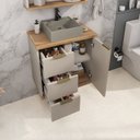 Ver imagem 4 de Gabinete de Banheiro 56,7cm x 62cm Aqua Bege/Panna/Carvalho