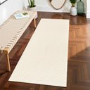 Ver imagem 1 de Tapete Passadeira Cozinha Chevron 0,65 X 1,50 Cru Antiderrapante Rústico Minimalista