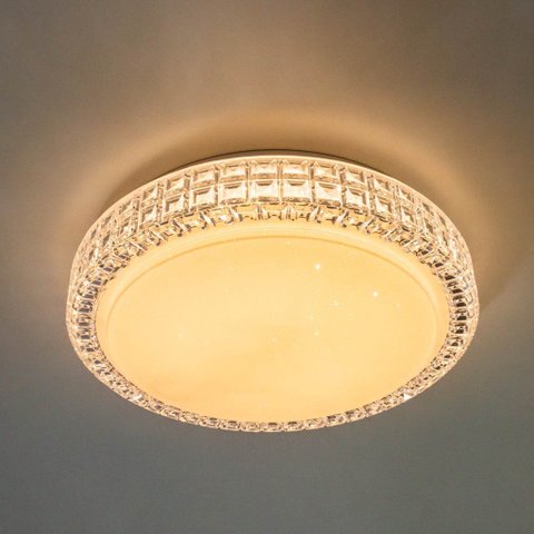 Lustre Plafon Led Sagitta 12w 28cm Céu Estrelado Acrílico Branco Quente 3000k Bivolt