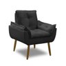 Kit 2 Poltronas para Sala Decorativa Opala Pés Madeira Suede Preto Império Decor - 3