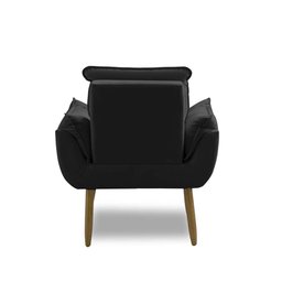 Kit 2 Poltronas para Sala Decorativa Opala Pés Madeira Suede Preto Império Decor - 6