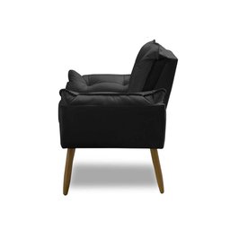 Kit 2 Poltronas para Sala Decorativa Opala Pés Madeira Suede Preto Império Decor - 5