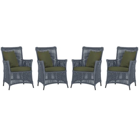 4 Poltronas Igapó Alumínio Micro Pintura Preta Corda Náutica Estofado 13