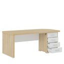 Ver mais imagens de Mesa Tamburato com 4 Gavetas Ld Carvalho/Branco Artany
