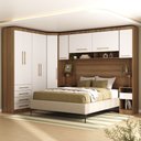 Ver imagem 1 de Quarto Modulado Queen de Canto com Guarda-roupas Maleiro e Cabeceira Paris Master Luciane Móveis