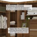 Ver imagem 6 de Quarto Modulado Queen de Canto com Guarda-roupas Maleiro e Cabeceira Paris Master Luciane Móveis