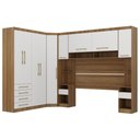 Ver imagem 3 de Quarto Modulado Queen de Canto com Guarda-roupas Maleiro e Cabeceira Paris Master Luciane Móveis