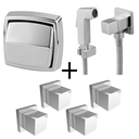 Ver imagem 1 de Kit Ducha Higienica Cromada 4 Acabamento Registro + Descarga