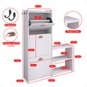 Ver mais imagens de Sapateira Estreita 3 Gavetas Organizadora Banqueta Calçados Gancho Casaco Bolsa Hall Entrada Quarto