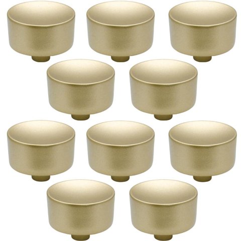 Kit 10 Puxadores 194 Yuma Ponto Dourados para Móveis Armários e Gavetas