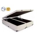 Ver imagem 2 de Cama Báu Box Base Queen Bipartido Sintético Bege Blindado com Pistão a Gás.