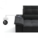 Ver imagem 5 de Sofá com Chaise Bariloche 4 Lugares Retrátil e Reclinável 240cm Preto Cia Lar