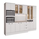 Ver mais imagens de Cozinha Milla Chicago 15 Portas 3 Gavetas MDF 300cm Branca Móveis Carraro