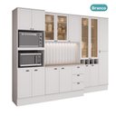 Ver imagem 6 de Cozinha Milla Chicago 15 Portas 3 Gavetas MDF 300cm Branca Móveis Carraro